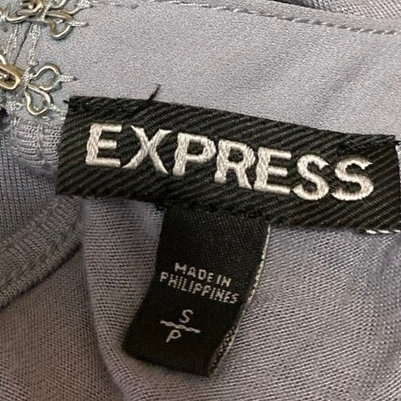 Express Gray Beaded Jeweled Rhinestone Sleeveless Cami Blouse Tank Top Size S - Picture 5 of 6